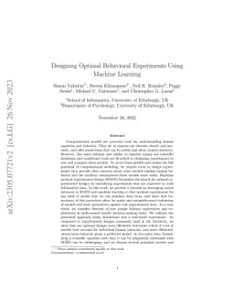 Designing Optimal Behavioral Experiments Using Machine Learning