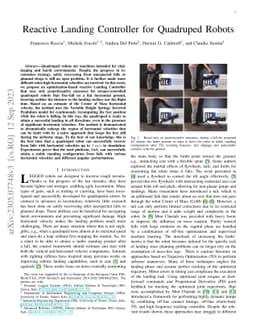Reactive Landing Controller for Quadruped Robots
