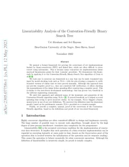 Linearizability Analysis of the Contention-Friendly Binary Search Tree