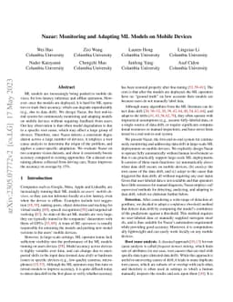 Monitoring and Adapting ML Models on Mobile Devices