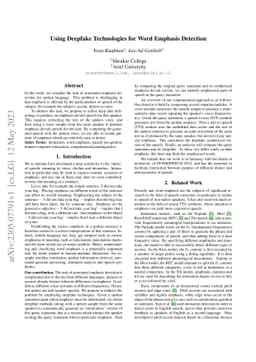 Using Deepfake Technologies for Word Emphasis Detection