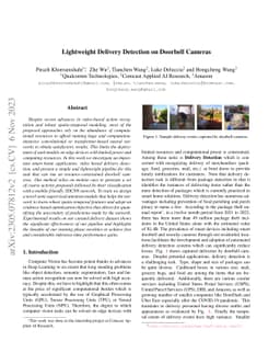 Lightweight Delivery Detection on Doorbell Cameras