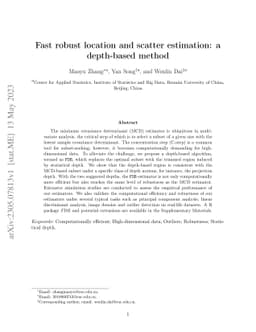 Fast robust location and scatter estimation: a depth-based method