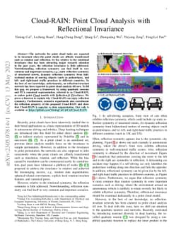 Cloud-RAIN: Point Cloud Analysis with Reflectional Invariance