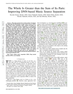 The Whole Is Greater than the Sum of Its Parts: Improving DNN-based
  Music Source Separation