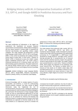 Bridging History with AI A Comparative Evaluation of GPT 3.5, GPT4, and
  GoogleBARD in Predictive Accuracy and Fact Checking