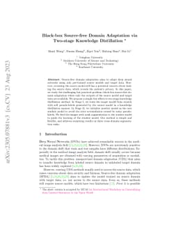 Black-box Source-free Domain Adaptation via Two-stage Knowledge
  Distillation