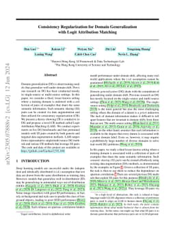 Consistency Regularization for Domain Generalization with Logit
  Attribution Matching
