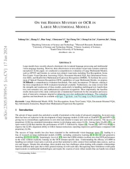 On the Hidden Mystery of OCR in Large Multimodal Models