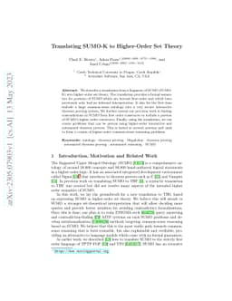 Translating SUMO-K to Higher-Order Set Theory