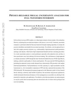 Physics reliable frugal uncertainty analysis for full waveform inversion