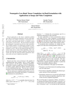 Nonnegative Low-Rank Tensor Completion via Dual Formulation with
  Applications to Image and Video Completion