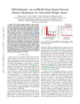 DNN-Defender: An in-DRAM Deep Neural Network Defense Mechanism for
  Adversarial Weight Attack