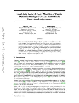 Small-data Reduced Order Modeling of Chaotic Dynamics through SyCo-AE:
  Synthetically Constrained Autoencoders