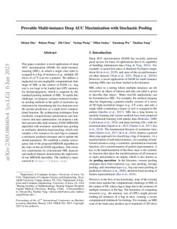 Provable Multi-instance Deep AUC Maximization with Stochastic Pooling