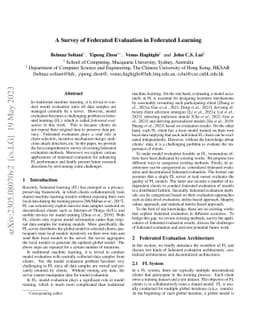 A Survey of Federated Evaluation in Federated Learning