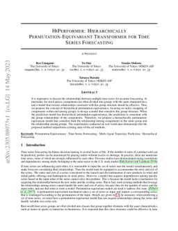 HiPerformer: Hierarchically Permutation-Equivariant Transformer for Time
  Series Forecasting