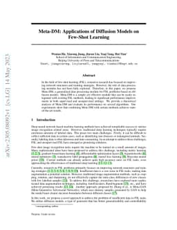 Meta-DM: Applications of Diffusion Models on Few-Shot Learning