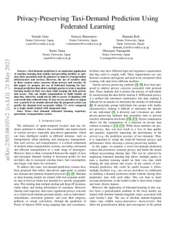Privacy-Preserving Taxi-Demand Prediction Using Federated Learning