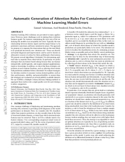 Automatic Generation of Attention Rules For Containment of Machine
  Learning Model Errors