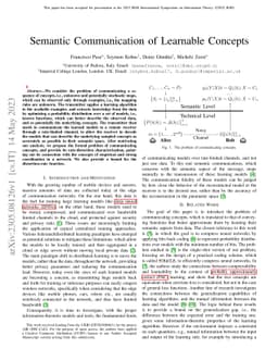 Semantic Communication of Learnable Concepts