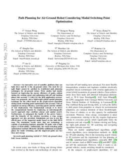 Path Planning for Air-Ground Robot Considering Modal Switching Point
  Optimization