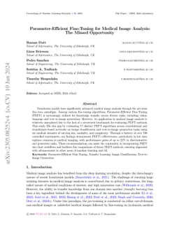 Parameter-Efficient Fine-Tuning for Medical Image Analysis: The Missed
  Opportunity