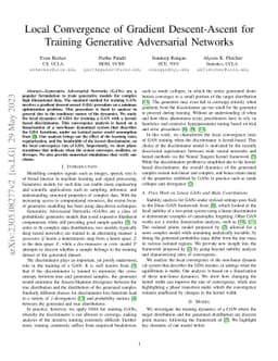 Local Convergence of Gradient Descent-Ascent for Training Generative
  Adversarial Networks