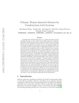 CLImage: Human-Annotated Datasets for Complementary-Label Learning
