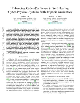 Enhancing Cyber-Resilience in Self-Healing Cyber-Physical Systems with
  Implicit Guarantees
