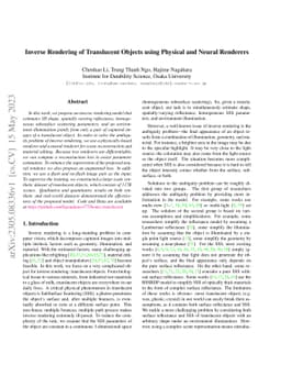 Inverse Rendering of Translucent Objects using Physical and Neural
  Renderers