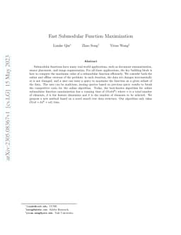 Fast Submodular Function Maximization