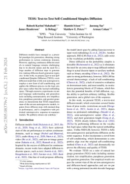 TESS: Text-to-Text Self-Conditioned Simplex Diffusion