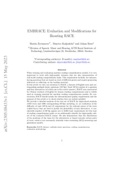 EMBRACE: Evaluation and Modifications for Boosting RACE
