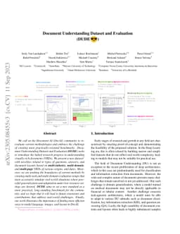 Document Understanding Dataset and Evaluation (DUDE)