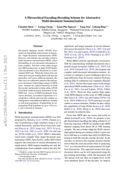 A Hierarchical Encoding-Decoding Scheme for Abstractive Multi-document
  Summarization