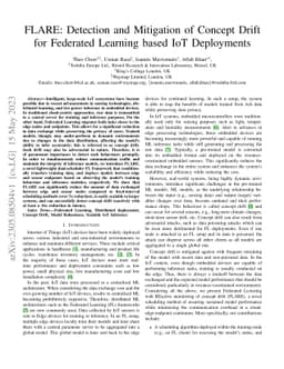FLARE: Detection and Mitigation of Concept Drift for Federated Learning
  based IoT Deployments