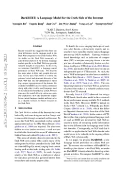DarkBERT: A Language Model for the Dark Side of the Internet