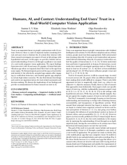 Humans, AI, and Context: Understanding End-Users' Trust in a Real-World
  Computer Vision Application