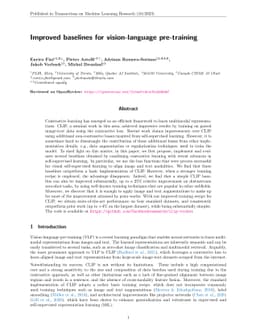 Improved baselines for vision-language pre-training