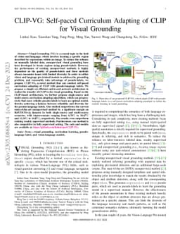 CLIP-VG: Self-paced Curriculum Adapting of CLIP for Visual Grounding