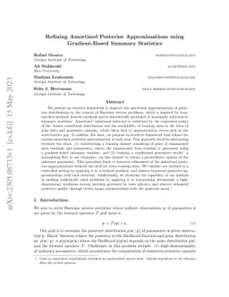Refining Amortized Posterior Approximations using Gradient-Based Summary
  Statistics