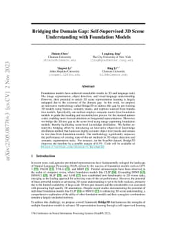 Bridging the Domain Gap: Self-Supervised 3D Scene Understanding with
  Foundation Models