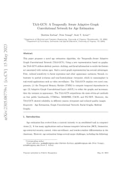 TAA-GCN: A Temporally Aware Adaptive Graph Convolutional Network for Age
  Estimation