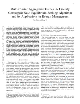 Multi-Cluster Aggregative Games: A Linearly Convergent Nash Equilibrium
  Seeking Algorithm and its Applications in Energy Management