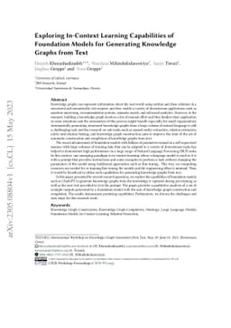 Exploring In-Context Learning Capabilities of Foundation Models for
  Generating Knowledge Graphs from Text
