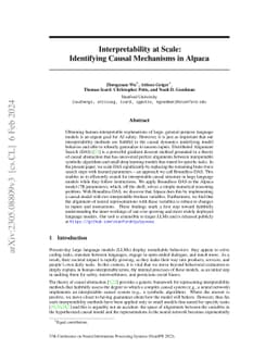 Interpretability at Scale: Identifying Causal Mechanisms in Alpaca