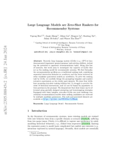 Large Language Models are Zero-Shot Rankers for Recommender Systems