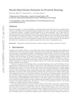 Wavelet-Based Density Estimation for Persistent Homology