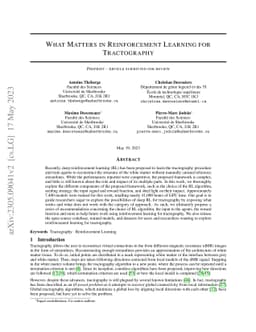 What Matters in Reinforcement Learning for Tractography